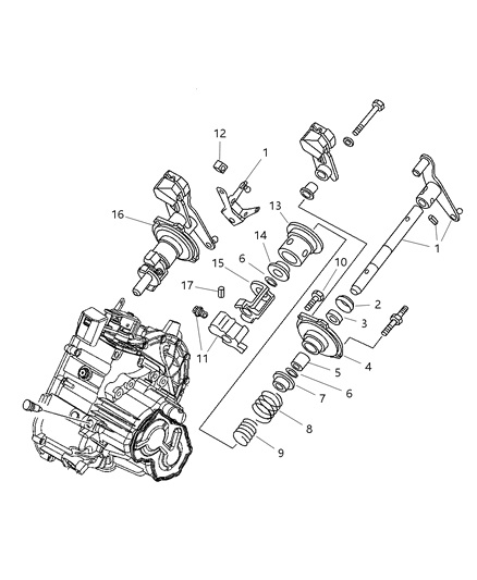 2007 Chrysler PT Cruiser Fork & Rails Diagram 1 - Thumbnail