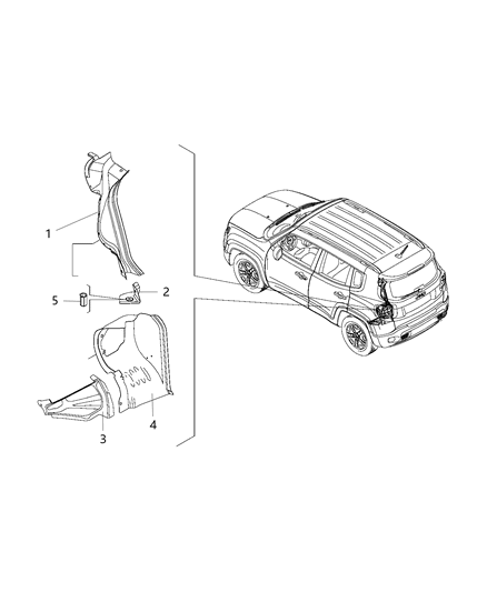 2019 Jeep Renegade Support Rod Ball Stud Diagram for 68200918AA