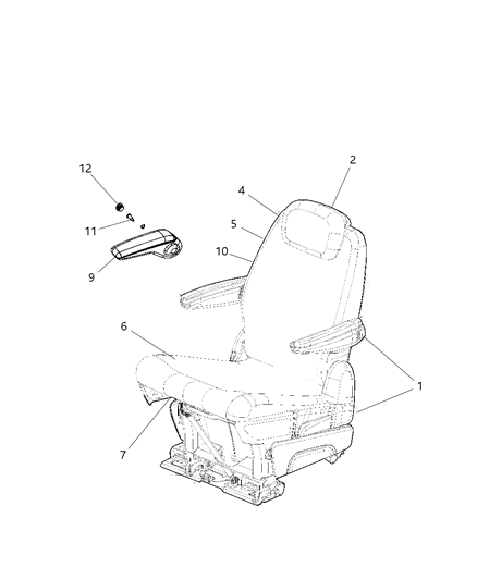 2008 Dodge Grand Caravan Rear Seat - Quad Diagram 2 - Thumbnail