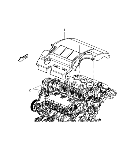 2010 Dodge Journey Engine Cover & Related Parts Diagram 5 - Thumbnail