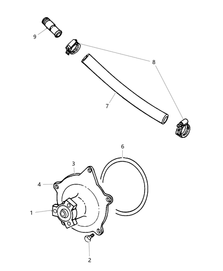 1998 Dodge Caravan Water Pump & Related Parts Diagram 2 - Thumbnail