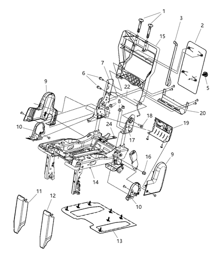 2005 Dodge Caravan Rear Seat - 60/40 Fold Flat Diagram 2 - Thumbnail