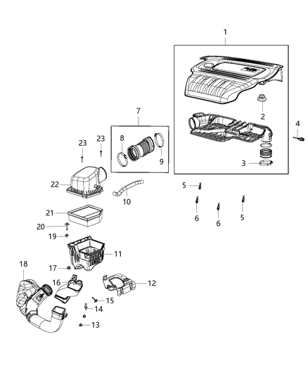 2015 Dodge Dart Air Hose Diagram for 5047406AB