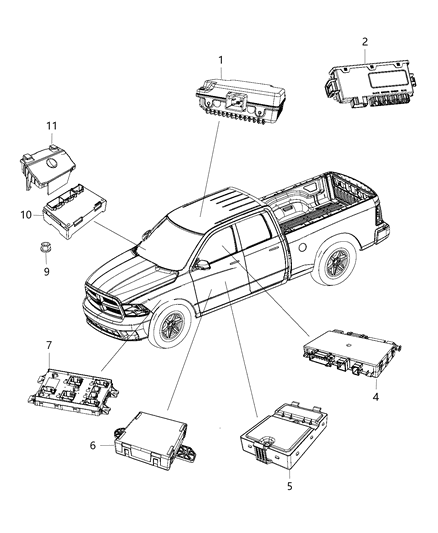 2016 Ram 3500 Cab Chassis Modules, Body Diagram