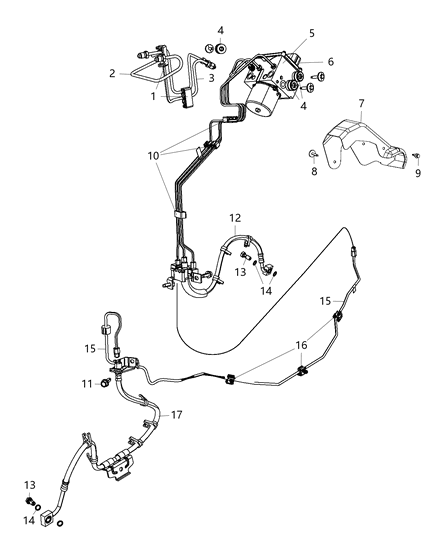 2017 Ram 3500 Module Anti-Lock Brake System Diagram for 68347098AA