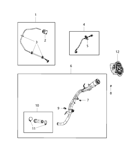 2019 Jeep Cherokee Clip 2 Way Fuel Tube Diagram for 68217067AA