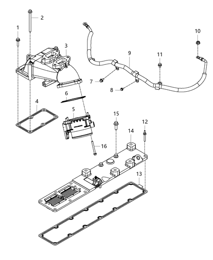2018 Ram 4500 Plenum Intake Manifold Diagram for 68205986AA
