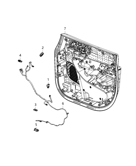 2020 Chrysler Pacifica Memory Switch, Front Driver Side Diagram for 68258708AB