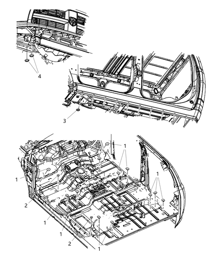 2020 Ram 2500 Floor Pan Plugs Diagram 1 - Thumbnail