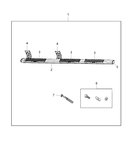 2014 Ram 3500 Cab Chassis Step Kit, Tubular Side Diagram 3 - Thumbnail