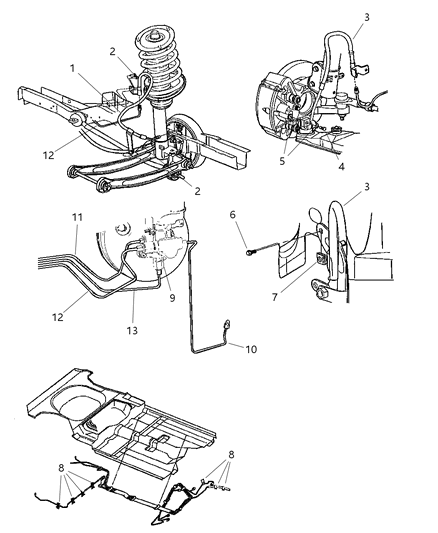 2002 Dodge Neon Lines & Hoses, Brake Diagram 2 - Thumbnail