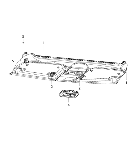 2020 Ram ProMaster City Dome Lamp, Passenger Side Diagram for 6JU46LDMAA
