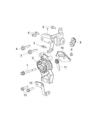 2019 Ram 1500 New Style Engine Mounting Right Side Diagram 3 - Thumbnail