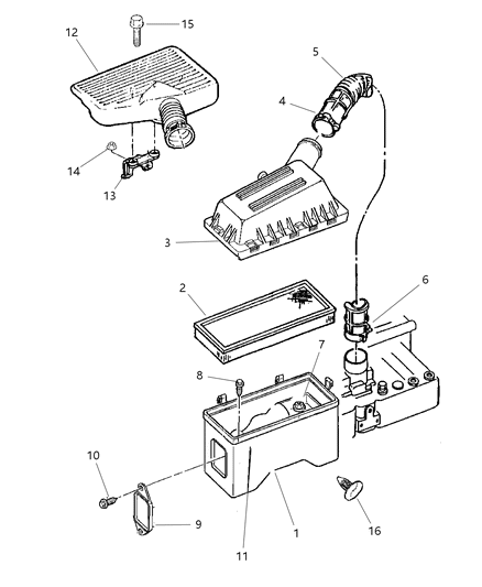 1998 Jeep Cherokee Air Cleaner Diagram 2 - Thumbnail
