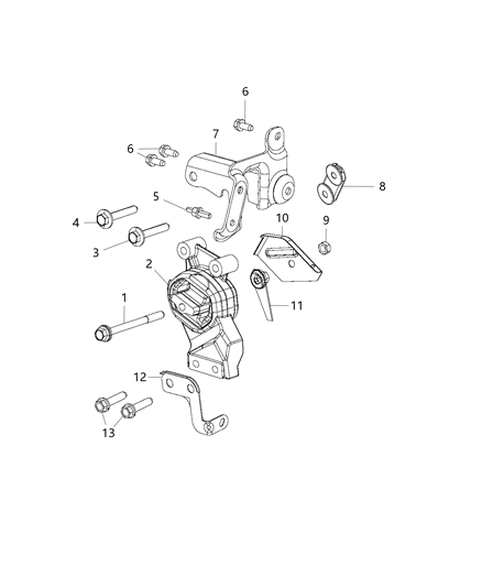 2020 Ram 1500 New Style Engine Mounting Right Side Diagram 6 - Thumbnail