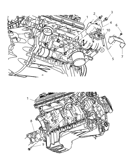 2006 Dodge Magnum Bracket Engine Mount Diagram for 4578053AB