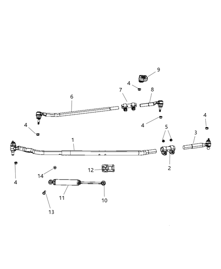 2008 Dodge Ram 3500 Damper Steering Diagram for 52122370AA