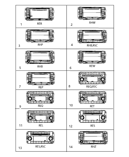 2011 Jeep Wrangler Radio Am / Fm / Dvd / Hdd / Nav / SDARS Diagram for 5064818AB