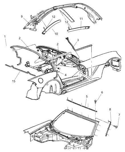 2006 Dodge Viper Weatherstrip Diagram for 4865561AG