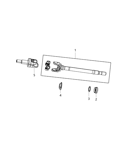 2017 Jeep Wrangler Shaft, Axle of Front Axle; Differential And Drive Line Diagram 3 - Thumbnail