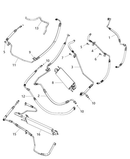 2013 Dodge Charger Hose Power Steering Return Diagram for 68078363AC