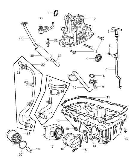 2003 Dodge Neon Front Crank Seal Diagram for 4667198