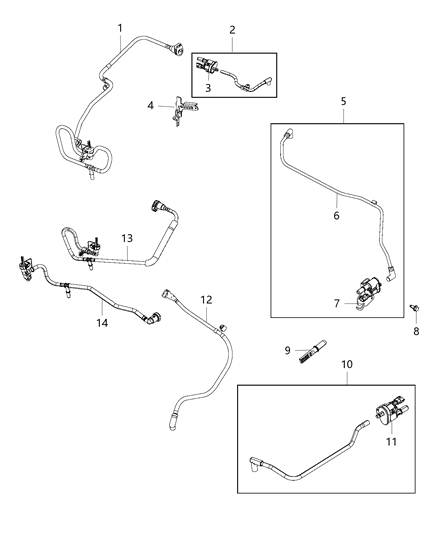 2015 Jeep Grand Cherokee Vacuum Hose Diagram for 68189065AD