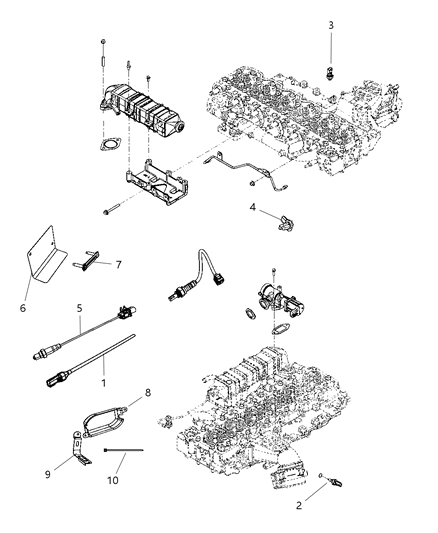 2011 Ram 3500 Cab Chassis Sensors - Exhaust & Oxygen Diagram