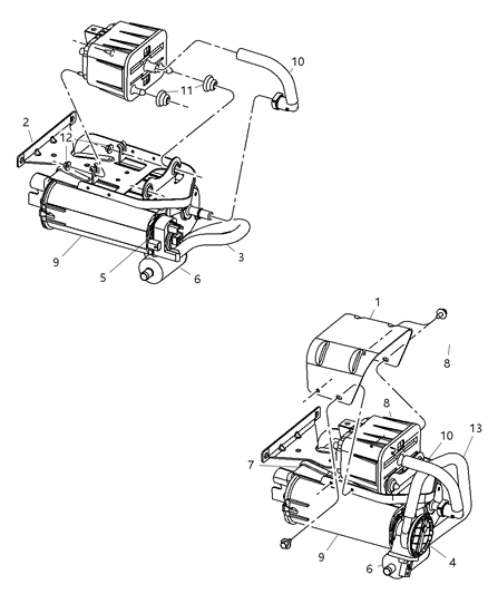 2008 Dodge Ram 1500 Detector Evaporative System Integrity Module Included Diagram for 4891685AA
