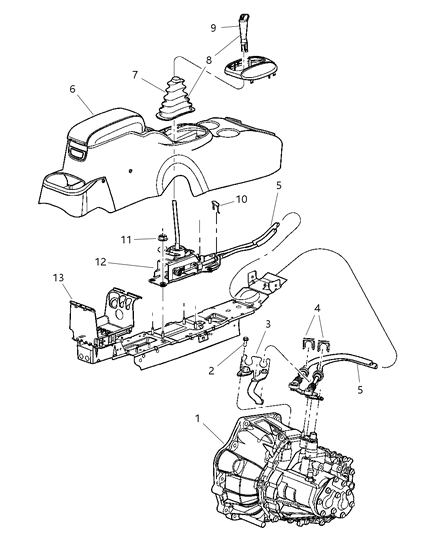 2004 Dodge Stratus Shift Boot Diagram for 4593311