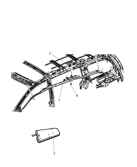 2008 Chrysler Town & Country Air Bag Side Curtain Diagram for 4680589AG