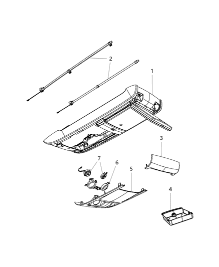 2008 Dodge Grand Caravan Overhead Console Diagram 3 - Thumbnail
