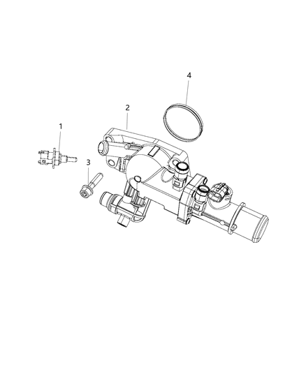 2018 Jeep Wrangler All-new Model Thermostat & Related Parts Diagram 2 - Thumbnail