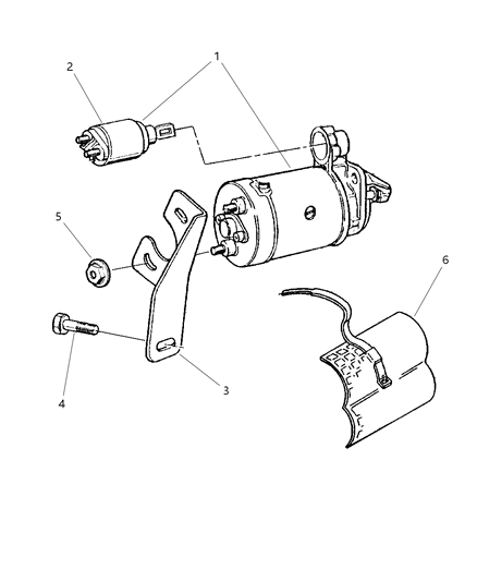 2000 Jeep Cherokee Starter & Mounting Diagram 2 - Thumbnail