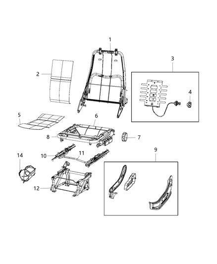 2020 Ram ProMaster 2500 Adjusters, Recliners & Shields, Driver Seat Diagram 2 - Thumbnail