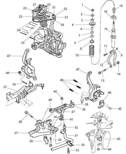 1997 Dodge Stratus Stabilizer Assembly Cushion Diagram for 4616987