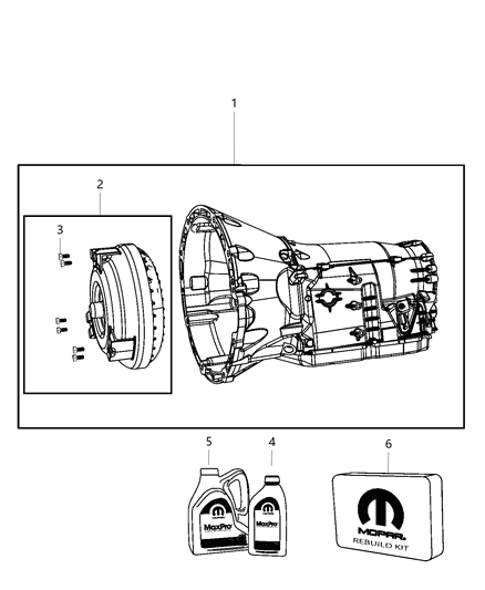 2010 Jeep Liberty Transmission / Transaxle Assembly of Automatic Transmission Diagram 2 - Thumbnail
