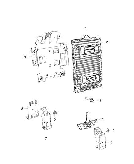 2016 Jeep Grand Cherokee Module Engine Controller Diagram for 68243322AA
