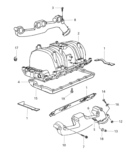 2002 Dodge Dakota Heat Shield, Driver Side Diagram for 57008125AB