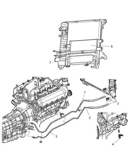 2003 Dodge Ram 2500 Transmission Oil Cooler & Lines Diagram 2 - Thumbnail