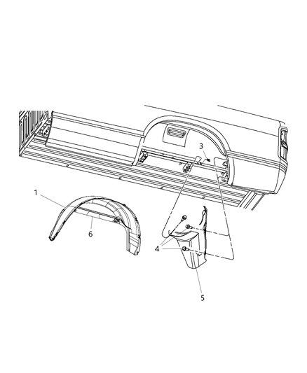2012 Ram 3500 Pickup Rear Wheelhouse Shields Diagram 2 - Thumbnail