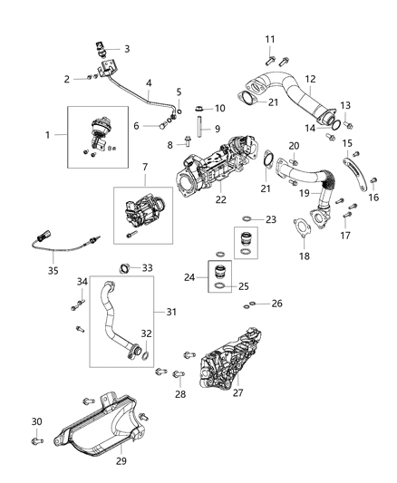 2014 Ram 1500 Shield Heat Exhaust Manifold Diagram for 68211322AA