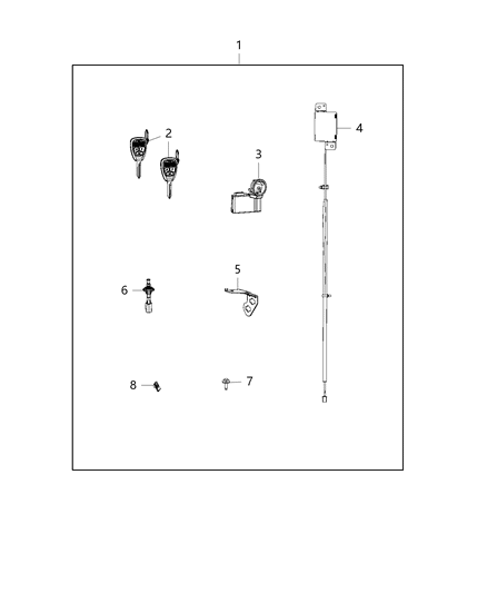 2015 Jeep Wrangler Remote Start of Mopar Accessories - Component Parts Diagram