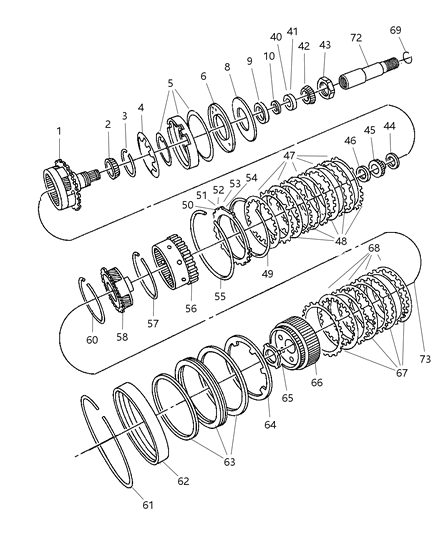 2007 Dodge Durango Retainer Package Transmission Low & Reverse Clutch W/Gasket Diagram for 68800255AA