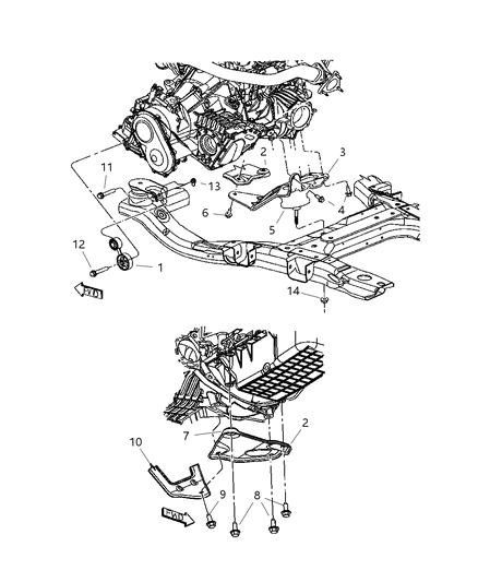 2006 Chrysler Pacifica Rear Mount Bracket Diagram for 5510009AC