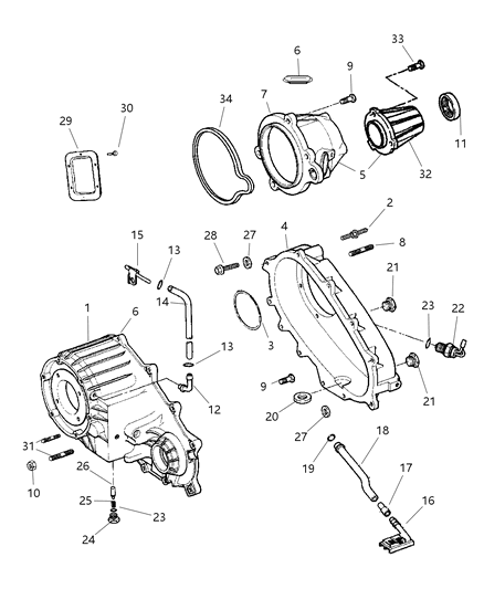 2000 Dodge Ram 3500 Regular Cab Case , Transfer & Related Parts Diagram 2 - Thumbnail