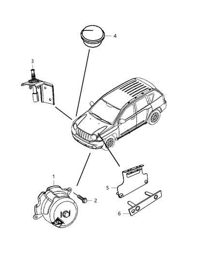 2010 Jeep Compass Hood Switch Diagram for 5026276AA