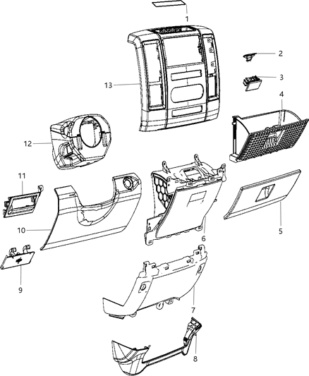 2012 Ram 5500 Instrument Panel Trim Diagram 1 - Thumbnail