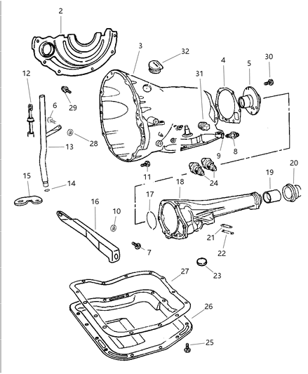 1997 Dodge Ram Van Support, Output Shaft, 6 Bolt Hole Diagram for 52118245
