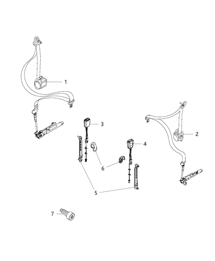 2020 Jeep Renegade Seat Belt Retractor Front Left, Driver Side Diagram for 6YE51LXHAA
